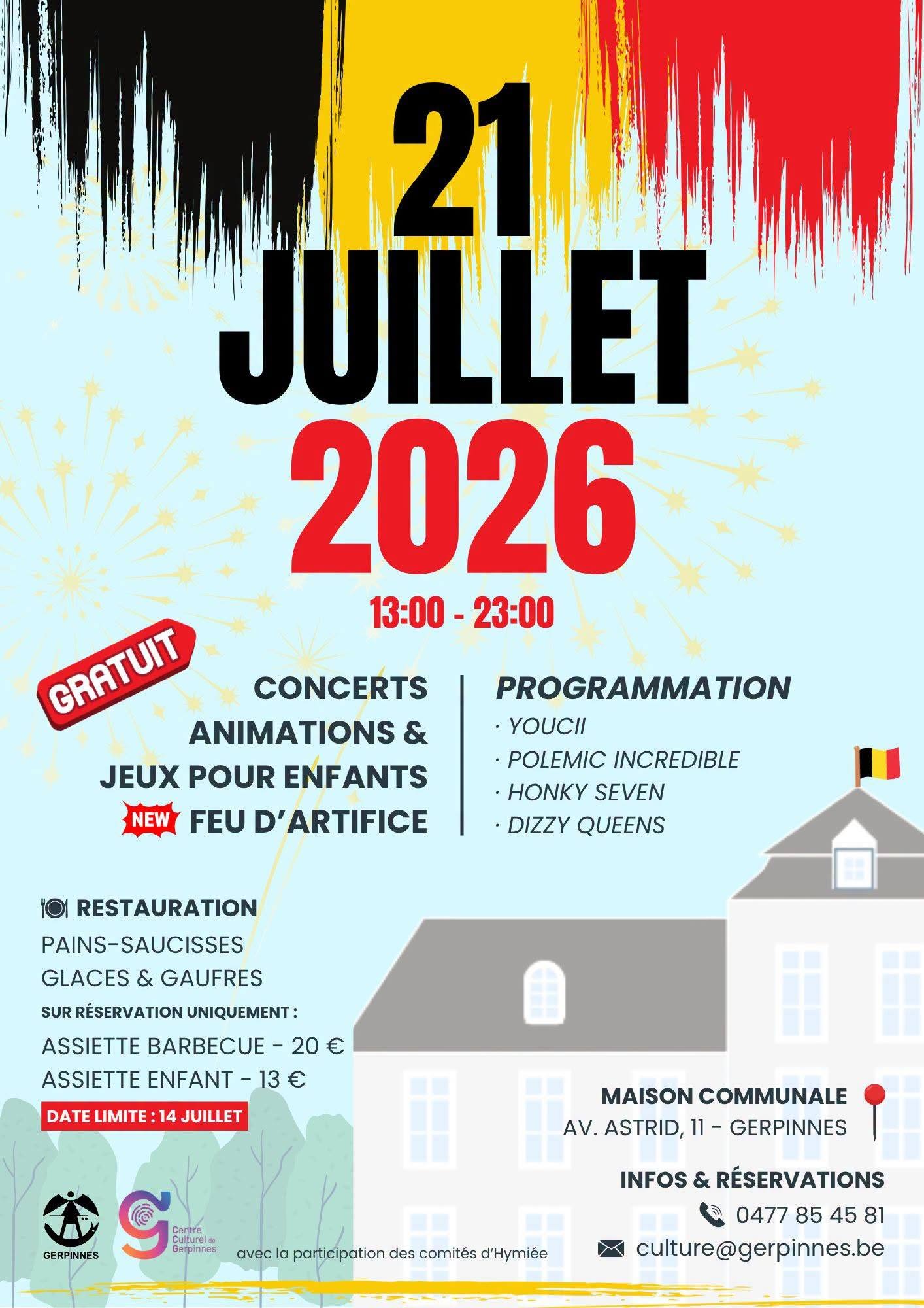 Fête nationale – 21 juillet à Gerpinnes
